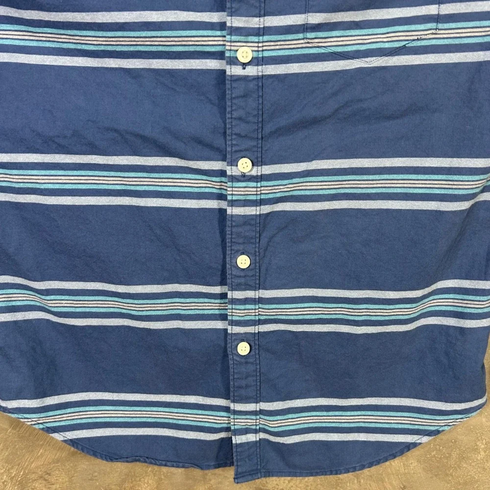 American Eagle Outfitters Mens‎ Striped Button Down Shirt Medium Soft Blue